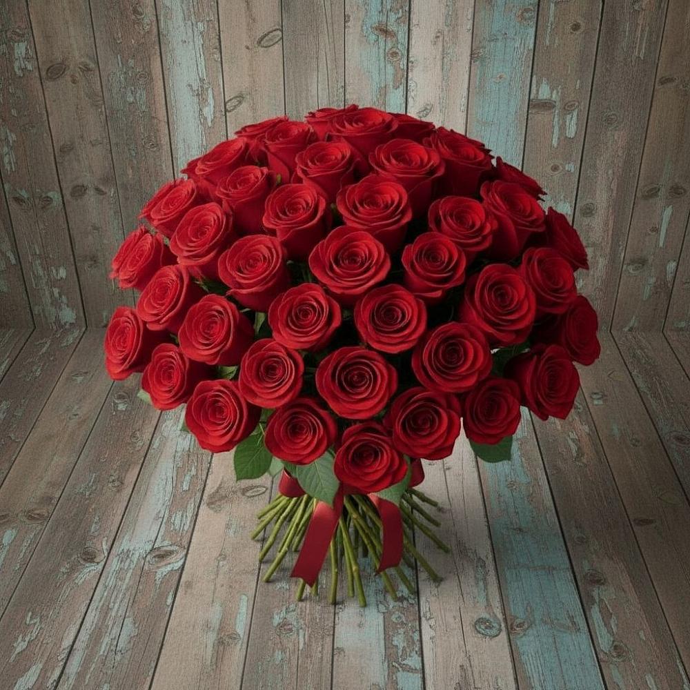Букет 55 Красных роз Фридом в Инсаре