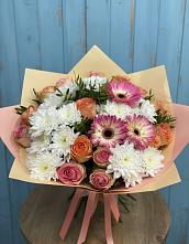 Букет цветов из:  Розы, Герберы и Хризантемы #REPLACE_PRED# Инсаре