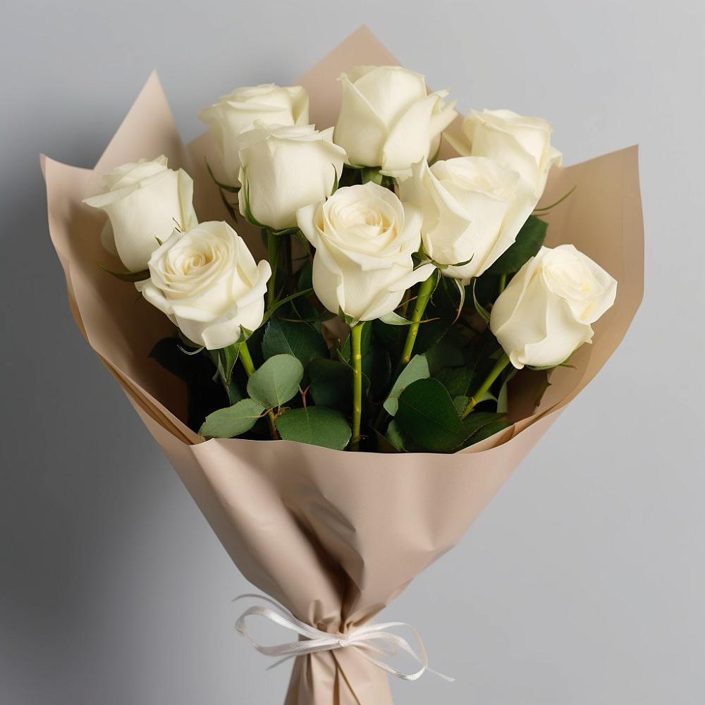 Букет 9 Белых роз Эдлесс Лав в Инсаре