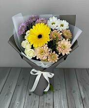 Букет цветов из:  Розы, Герберы и Хризантемы в Инсаре