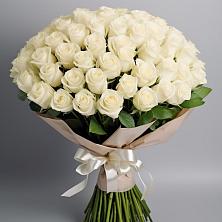 Букет 101 беля роза Белоснежка в Инсаре