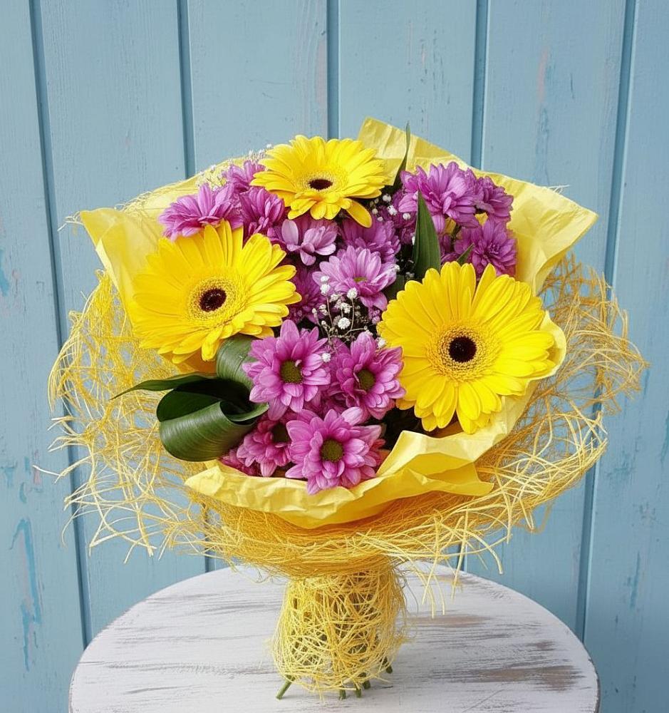 Букет цветов из: Хризантемы и Герберы в Инсаре