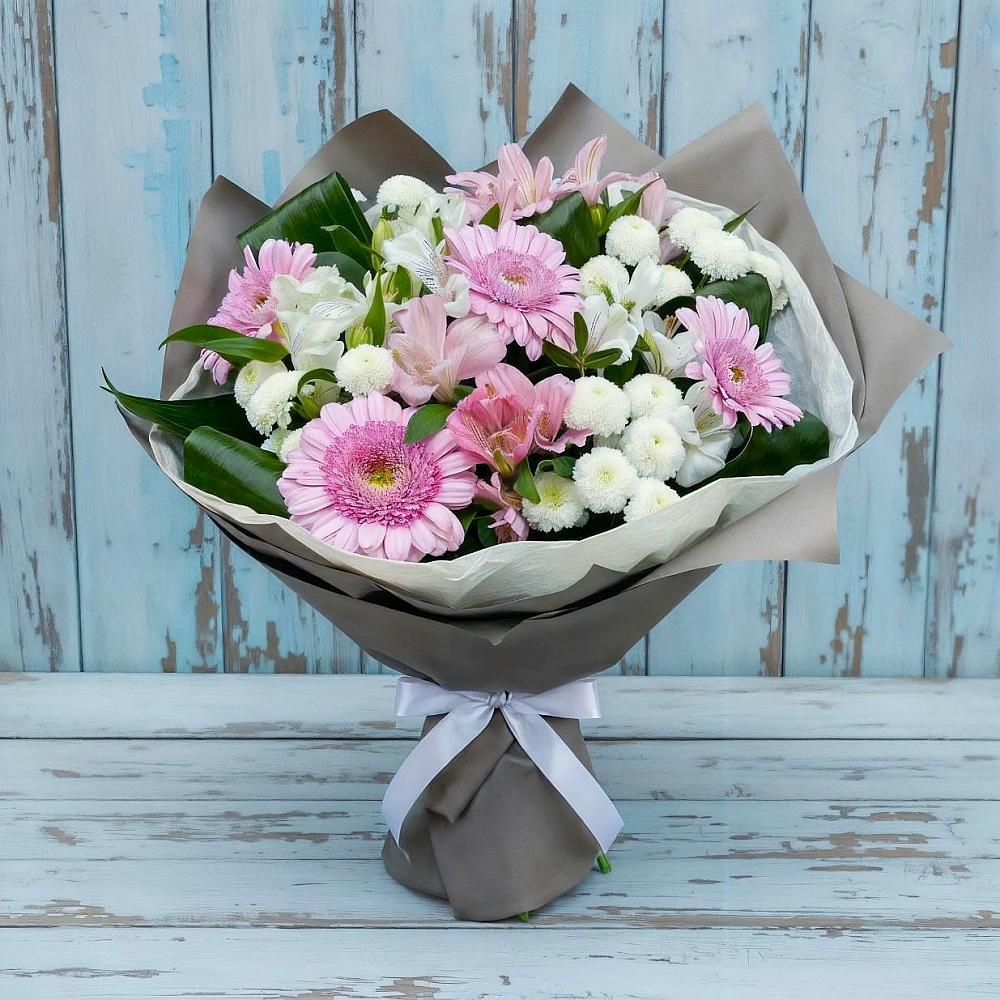 Букет цветов из: Герберы, Альстромерии и Хризантемы в Инсаре