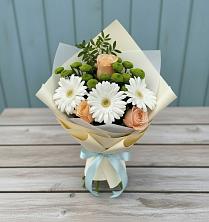 Букет цветов из:  Герберы, Розы и Хризантемы в Инсаре